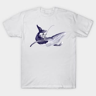 space  blue whale hunter T-Shirt